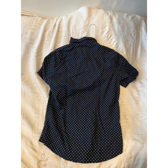 Free Planet Polka Dot Button Down Short Sleeve Shirt Mens M - Picture 3 of 3